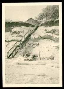 Dahme Dahmeshöved 1963 - Treppe zum Strand im Schnee - 1960er - Foto 8x11cm - Bild 1 von 2