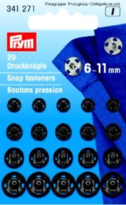 Prym 20 Druckknöpfe zum Annähen 6-11 mm schwarz 341271 - Bild 1 von 1