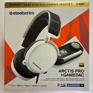 SteelSeries Arctis Pro + GameDAC Hi-Res Certified Gaming Audio White Headphone - Picture 1 of 3