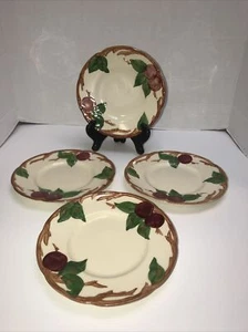 Vintage Franziskaner Apfel Vorspeise Brot und Butter Teller 6 3/8" USA 4er Set  - Bild 1 von 10