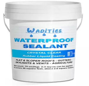 Waterproof Sealant Clear 2L 70Oz Wall Bathroom Roof WaterBased Coating Invisible - Picture 1 of 6