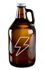 Lightning Bolt Tattoo Style Hand Etched 64oz Beer Wine Growler