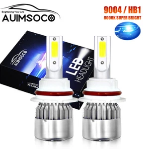 9004 HB1 LED Headlight Bulbs High/Low Beam 8000K Super Bright White IP67 - Picture 1 of 12