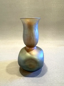 Vintage Hand Blown Thumbprint Aurene Glass Vase - Picture 1 of 10
