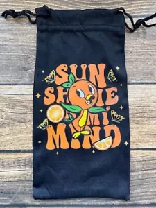 Soft Eye Sunglasses Black Accessory Pouch Pull Top Portable Orange Bird Sunshine - Picture 1 of 1