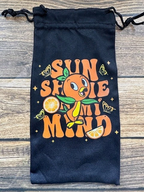Soft Eye Sunglasses Black Accessory Pouch Pull Top Portable Orange Bird Sunshine - Image 1 of 1