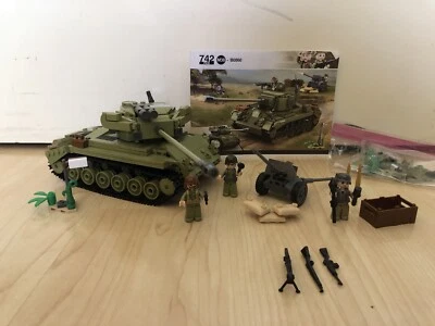 Sluban US M26 M26E-1 Pershing Super Pershing Brick Block MOC Medium Tank Green - Image 1 of 4