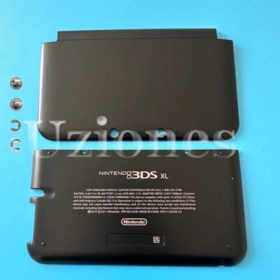 Front & Back Housing Shell Cover Case Replace For Nintendo 3DS XL/LL Old Black - Image 1 of 4