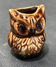 Vintage Small Japanese Owl Toothpick Holder Ceramic Pottery Retro Bird Pencil