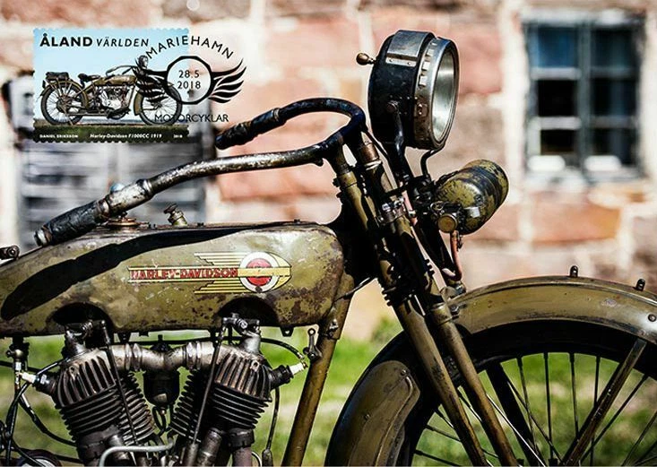 Harley Davidson 1919 Classic Motorcyckle Bike Aland Finland Maxi FDC Card 2018 - Image 1 of 1