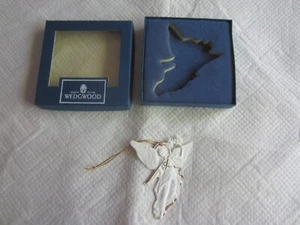 Wedgwood White Jasper with Gold Angel Ornament - Picture 1 of 2