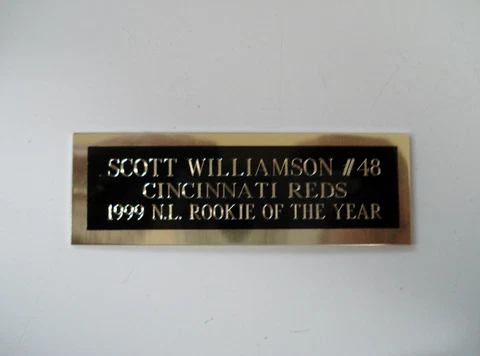 Scott Williamson Baseball Card Plaque Nameplate Cincinnati Reds 1" X 3" Cover