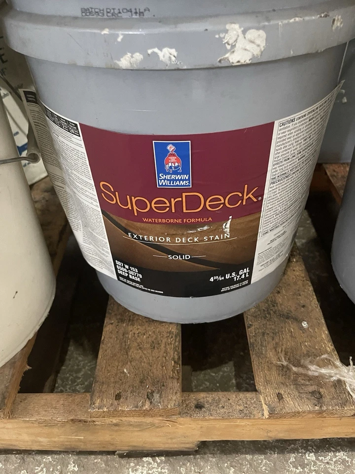 SHERWIN WILLIAMS SuperDeck Exterior Waterborne Color Sólido Cubierta Mancha 5 GAL Foto 1 de 1