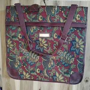 Vintage Jordache Floral Tapestry Hanging Garment Dress Travel Bag Carry Luggage  - Picture 1 of 24