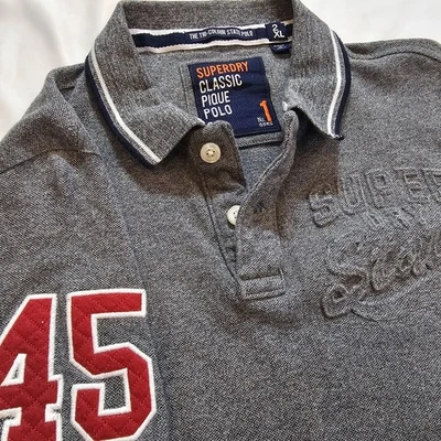 Superdry Polo Piqué #45 2XL (Talla Mediana) Gris Foto 1 de 4