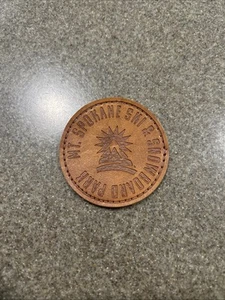 Unique Mt. Spokane Ski Snowmobiling Snowboarding Round Leather Sew On Patch 2” - Picture 1 of 3