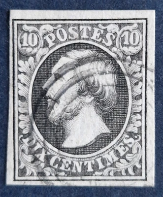Klassische europäische Briefmarken, Luxemburg, 10 Cent 1852, gebrauchte, Yv. 1 Foto 1 de 3