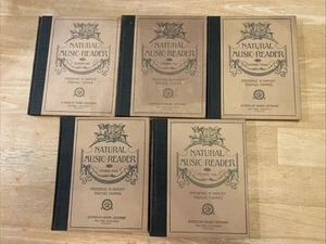 Set of 5 Natural Music Reader 1895 Antique American Book Company Ripley Tapper - Picture 1 of 15