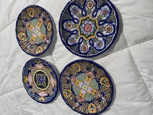 Pottery Barn Del Sol Melamine Salad Plates Mixed Pattern Set of 4 Multicolor  - Picture 1 of 2