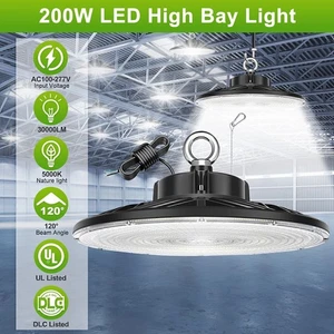 LED High Bay Light 200W For Warehouse Workshop Garage Lights Fixture (800W Equi) - Picture 1 of 12