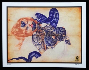 RAMON MAIDEN Print Signed + STICKERS BANKSY SHEPARD FAIREY CRASH JONONE MUCHA - Picture 1 of 8
