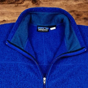 Chaqueta Patagonia De Colección Para Hombre XL Azul Chilla Vellón Cremallera Completa Hecha en EE. UU. 90s - Imagen 1 de 14