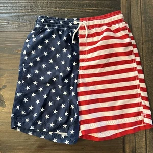 Old Navy Patriotic Flag Printed Swim Trunks Boys Size XL NEW - Picture 1 of 8