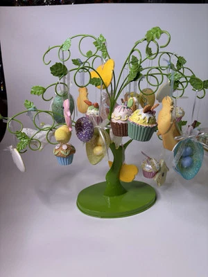 Bethany Lowe Easter Ornaments Mix (cookie, cupcakes, eggs) w/ Pier 1 Tree 17"H - Image 1 of 4
