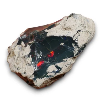 Schwarzer Multicolor Welo Rohopal aus Äthiopien Edelopal Edelstein Specimen - Bild 1 von 4