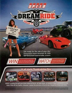 Magazine Print Ad SPEED 2009 Cable TV Network JESSIE JAMES Hot Rods Classic Cars - Picture 1 of 1