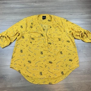 Torrid Harry Potter Gold Harper Hufflepuff Georgette Blouse Women's 1 Plus 1X - Picture 1 of 16