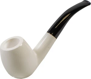 Block Meerschaum Whistles Large Bent Smooth/Acrylic Mouthpiece / Maß Case / 9 MM - Picture 1 of 1