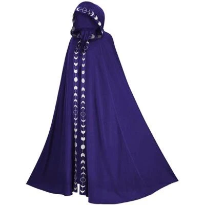 Medieval Luna Gótica Capa Con Capucha Mago Halloween Juegos con disfraces Niños Unisex Capa Bata Foto 1 de 4