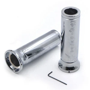 7/8" Hand Grips Bar End Grips Aftermarket Chrome Handlebar Grips Fit For Triumph - Picture 1 of 4