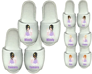Unicorn Spa Slippers Personalised Princess purple party favour novelty girls - Picture 1 of 12