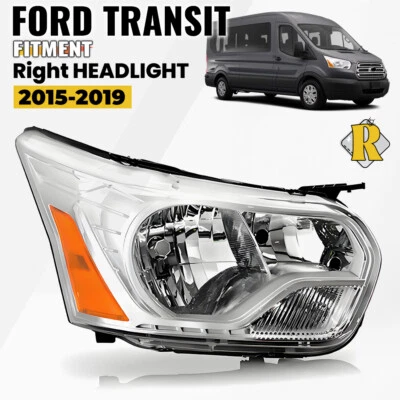 For 2015-2019 Ford Transit 150 250 350 Halogen Chrome Headlight Passenger Side - Image 1 of 2