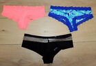 3 Victoria's Secret Very Sexy  L Panties Black Blue Pink New W Tag INV B