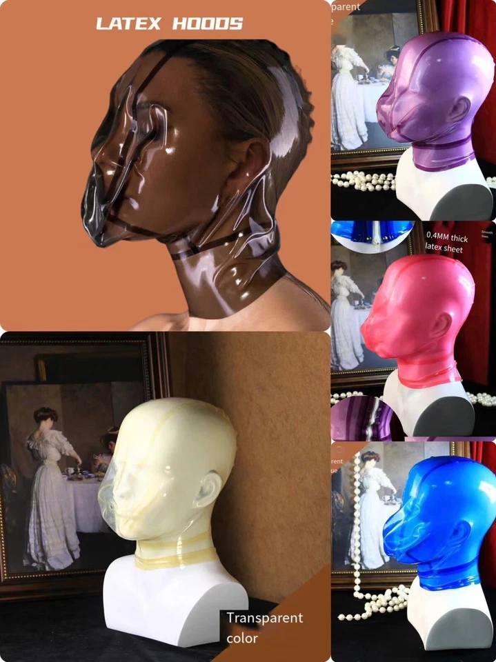 Latex Hood with Sealed Breathing Bag for Experience Suffocation Rubber Mask BDSM - Image 1 of 4