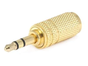 Metal 3.5mm Male Stereo Plug to 3.5mm Female Stereo Jack Adapter - Gold Plated - Foto 1 di 2