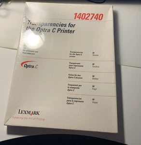 Lexmark Transparencies for Optra C Printer 8.5" x 11" Quantity-50 NEW IN PKG  - Picture 1 of 1