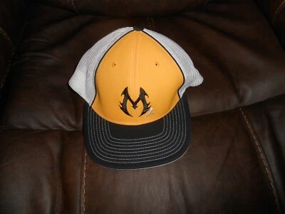 Pacific Headwear M2 Ballcap Hat Black White Orange Yellow Tone Small Medium - Image 1 of 2