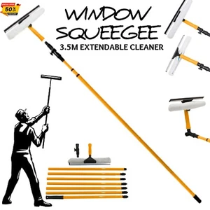 Kit de lavado profesional limpiador de ventanas de vidrio de conservatorio telescópico de 3,5 m - Imagen 1 de 5
