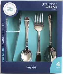 Gourmet Basics by Mikasa Kaylee 4-Pc Stainless Steel Serving Service Set - Picture 1 of 4