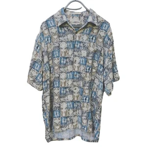 Campia Moda Rayon Hawaiihemd Hula Mädchen Cocktail Palme Fisch Druck Herren Gr. L - Bild 1 von 4