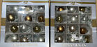 Set Of 24 Shiny Brite Silver/Gold Round 1" Radko Mercury Glass Ornaments