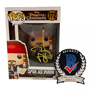 AUTOGRAPHE SIGNÉ JOHNNY DEPP PIRATES DES CARAÏBES FUNKO POP 172 BECKETT BAS - Photo 1/2