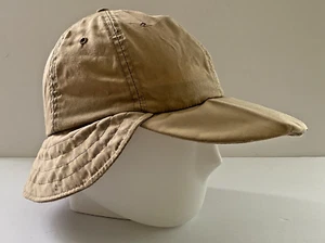 Eddie Bauer Cap Neck Shade Flap Khaki Hiking Boating Fishing Billed Hat w Vents - Picture 1 of 15
