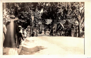 Patriotic Parade at Rock Island Arsenal Entrance Illinois IL 1910s RPPC Postcard - Picture 1 of 2