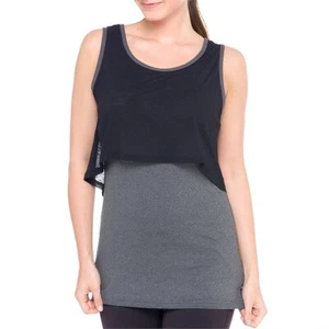 $60 Lole Nadine Tank Top Size S Yoga Workout NWT Activewear Womens Gray Black - Picture 1 of 9