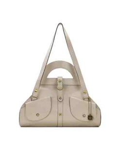 Patricia Nash Milania Convertible Leather Satchel Bag-Chalk White NEW - Picture 1 of 13